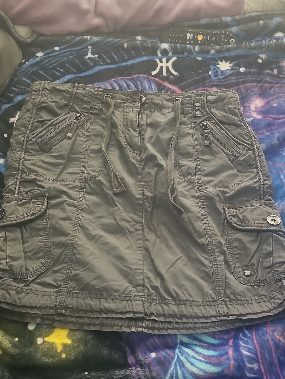 Dalia Collection Gray Cotton Skirt
